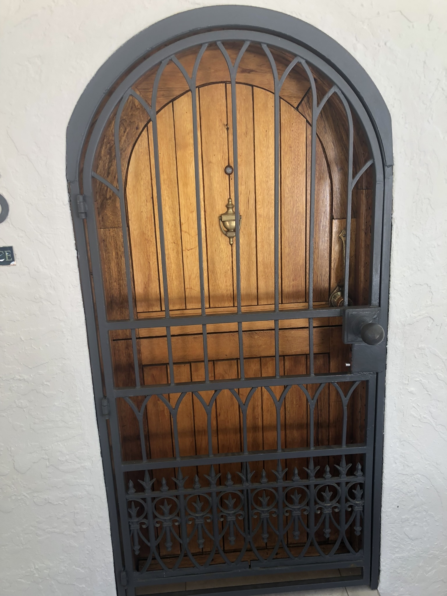 Arched Wood & Steel Security Door